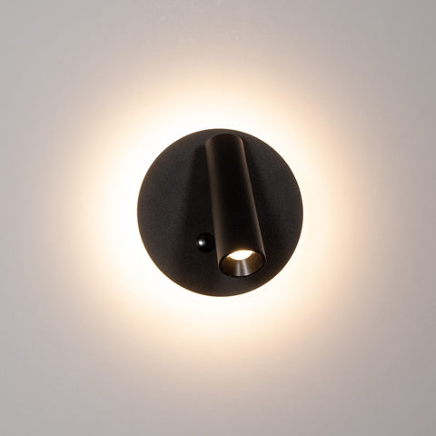 Lesen Black Single Adjustable Wall Light with Back Light - HV3688T-BLK