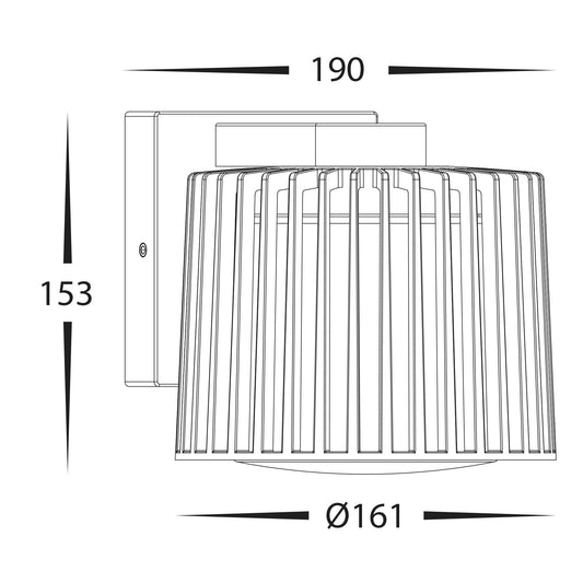 Lumo Aluminium Black Wall Light - HV3694W-BLK
