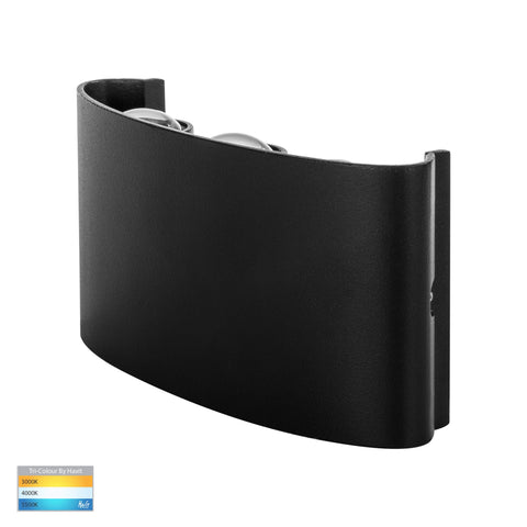 Maro Black Up & Down TRI Colour LED Wall Light - HV3696T-BLK-12V