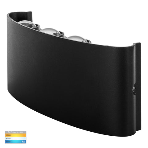Maro Black Up & Down TRI Colour LED Wall Light - HV3697T-BLK-12V