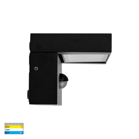 Locu Aluminium Black Adjustable 12w LED Floodlight with Sensor - HV3731T-BLK-PIR