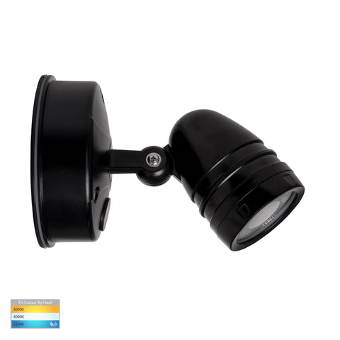 Focus Polycarbonate Black Single Adjustable Spot Light - HV3791T-BLK