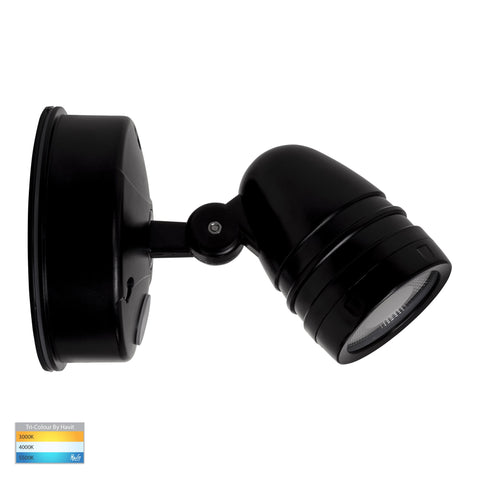 Focus Polycarbonate Black Single Adjustable Spot Light With Sensor - HV3792T-BLK