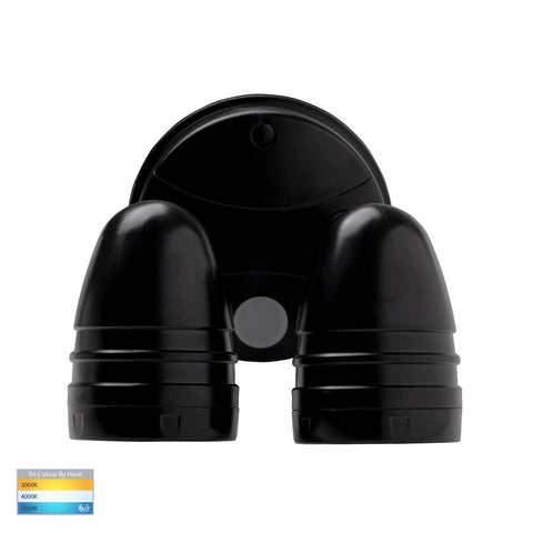 Focus Polycarbonate Black Double Adjustable Spot Light With Sensor - HV3794T-BLK