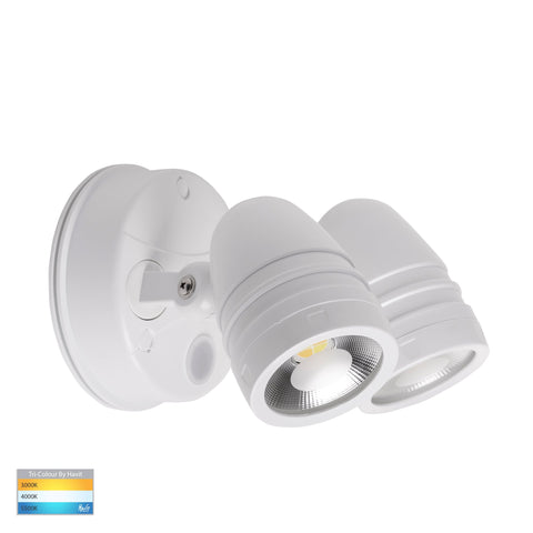 Focus Polycarbonate White Double Adjustable Spot Light With Sensor - HV3794T-WHT