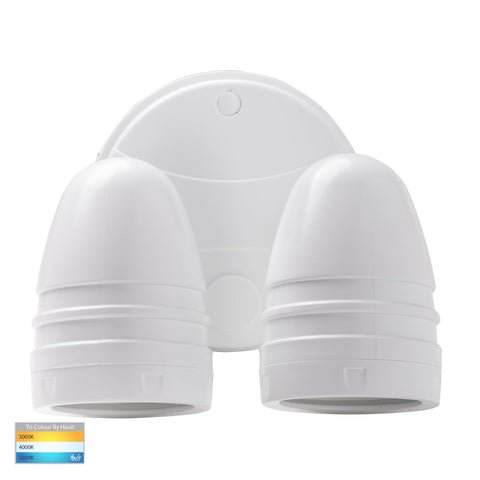 Focus Polycarbonate White Double Adjustable Spot Light With Sensor - HV3794T-WHT