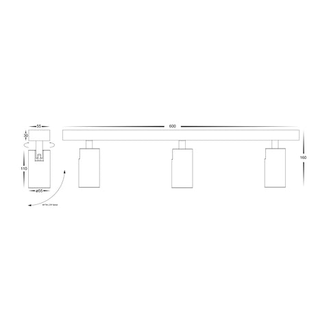 Revo White 3 Light TRI Colour Bar Light - HV4002T-3-WHT