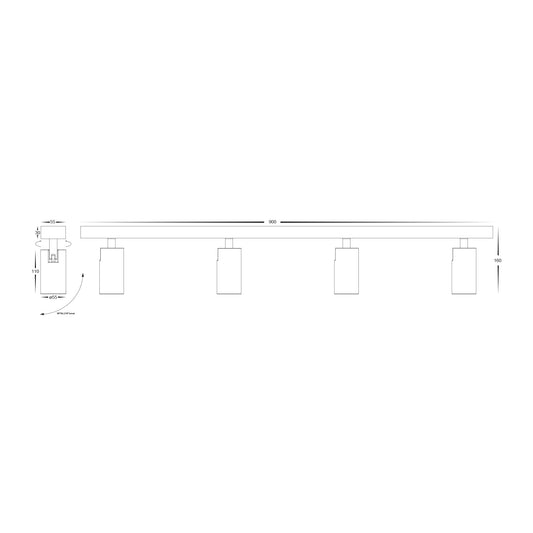 Revo White 4 Light TRI Colour Bar Light - HV4002T-4-WHT