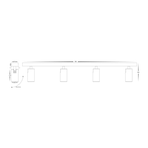 Revo Black 4 Light TRI Colour Bar Light - HV4002T-4-BLK