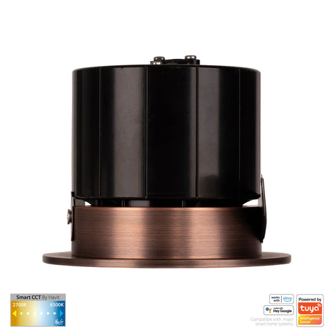 Prime Antique Brass Fixed CCT WIFI LED Downlight - HV5511CCT-AB