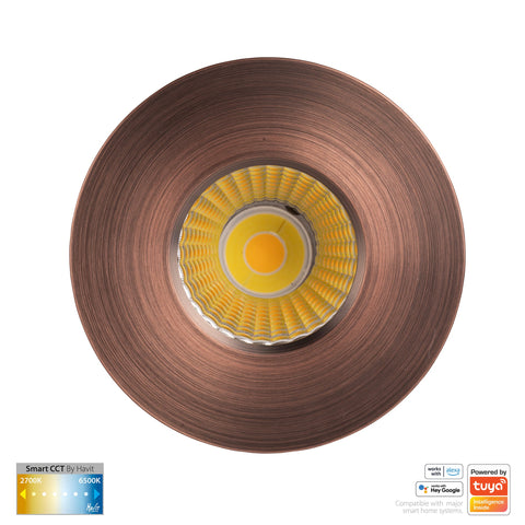Prime Antique Brass Fixed CCT WIFI LED Downlight - HV5511CCT-AB