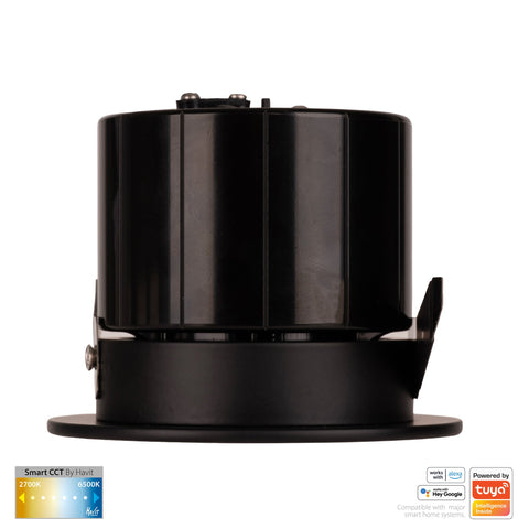 Black Fixed WIFI Downlight 70mm Cutout - HV5511CCT-BLK