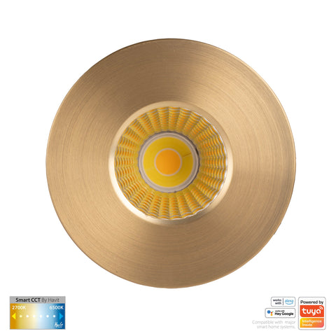 HV5511CCT-BR- Prime Brass Coloured Fixed CCT WIFI LED Downlight - HV5511CCT-BR