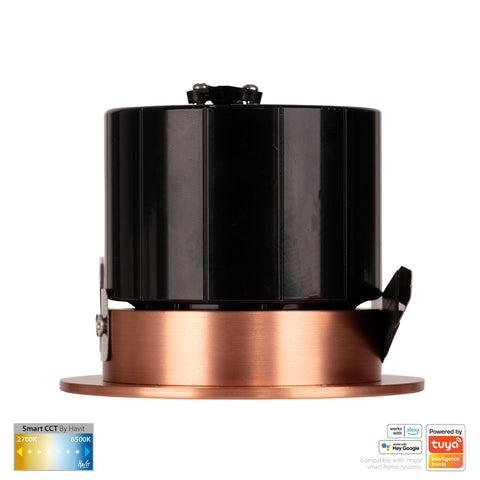 HV5511CCT-CP- Prime Copper Coloured Fixed CCT WIFI LED Downlight - HV5511CCT-CP