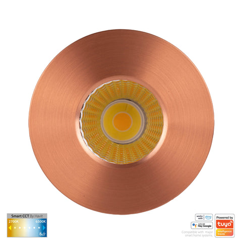HV5511CCT-CP- Prime Copper Coloured Fixed CCT WIFI LED Downlight - HV5511CCT-CP