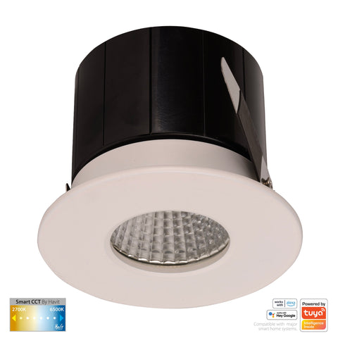 White Fixed WIFI Downlight 70mm Cutout - HV5511CCT-WHT