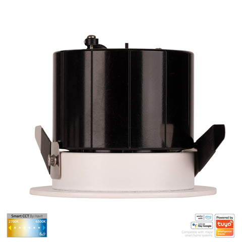 White Fixed WIFI Downlight 70mm Cutout - HV5511CCT-WHT