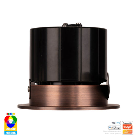 HV5511RGBCW-AB- Prime Antique Brass Fixed RGBCW WIFI LED Downlight - HV5511RGBCW-AB