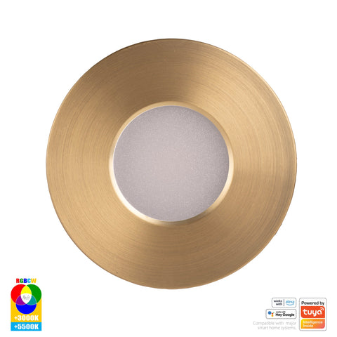 HV5511RGBCW-BR- Prime Brass Coloured Fixed RGBCW WIFI LED Downlight - HV5511RGBCW-BR