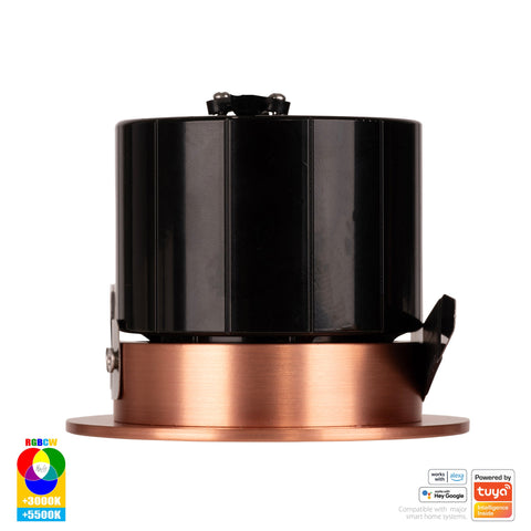 HV5511RGBCW-CP- Prime Copper Coloured Fixed RGBCW WIFI LED Downlight - HV5511RGBCW-CP