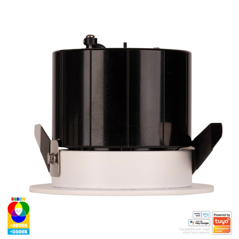White Fixed WIFI Downlight 70mm Cutout - HV5511RGBCW-WHT