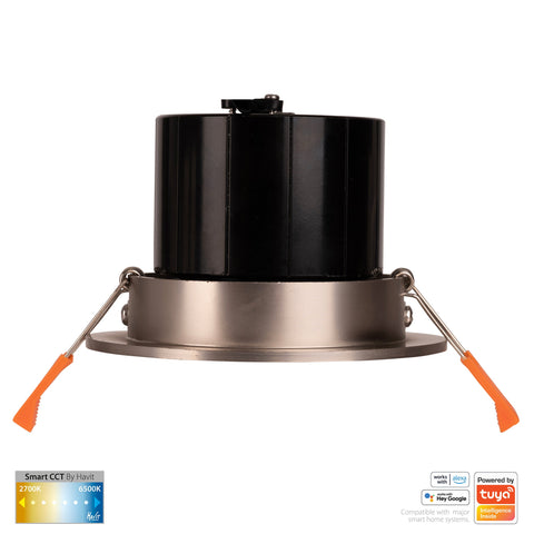 Prime Nickel Coloured Tilt CCT WIFI LED Downlight - HV5512CCT-NK