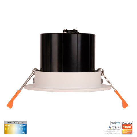 White Tilt WIFI Downlight 90mm Cutout - HV5512CCT-WHT