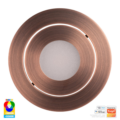 Prime Antique Brass Tilt RGBCW WIFI LED Downlight - HV5512RGBCW-AB