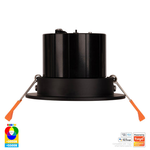 Black Tilt WIFI Downlight 90mm Cutout - HV5512RGBCW-BLK