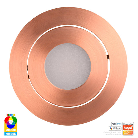HV5512RGBCW-CP- Prime Copper Coloured Tilt RGBCW WIFI LED Downlight - HV5512RGBCW-CP