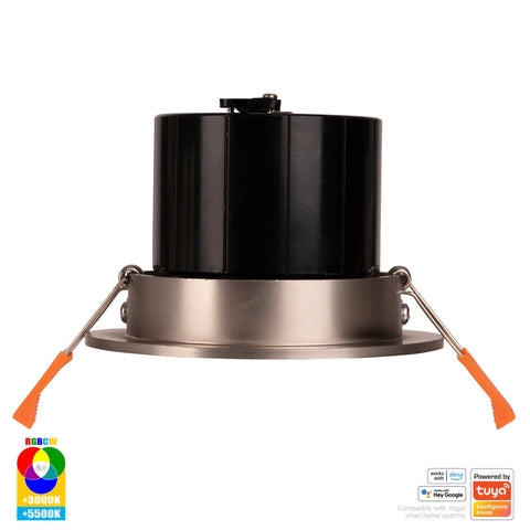 Prime Nickel Coloured Tilt RGBCW WIFI LED Downlight - HV5512RGBCW-NK