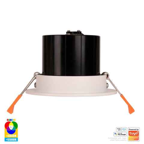 White Tilt WIFI Downlight 90mm Cutout - HV5512RGBCW-WHT
