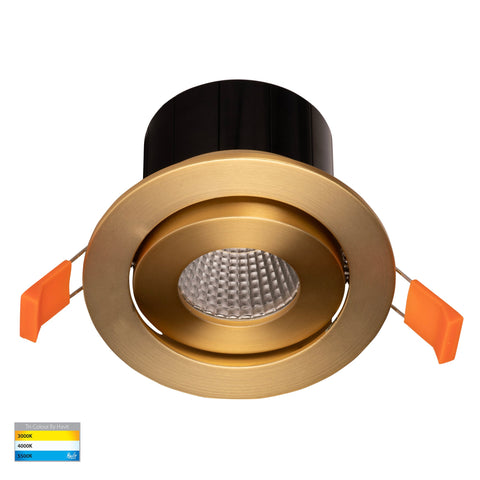 Prime Brass Coloured Tilt LED Downlight - HV5512T-BR
