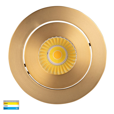 Prime Brass Coloured Tilt LED Downlight - HV5512T-BR