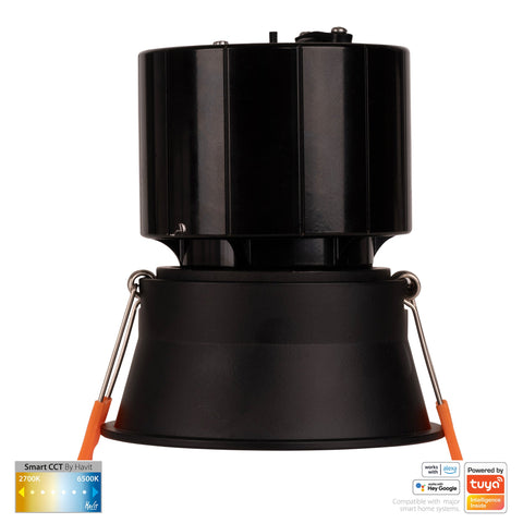 Black Deep Fixed WIFI Downlight 76mm Cutout - HV5513CCT-BLK