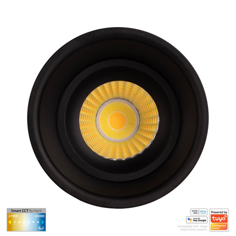 Black Deep Fixed WIFI Downlight 76mm Cutout - HV5513CCT-BLK