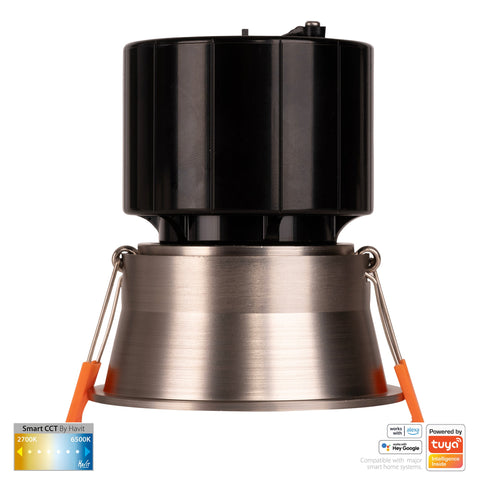Prime Nickel Coloured Fixed Deep CCT WIFI LED Downlight - HV5513CCT-NK