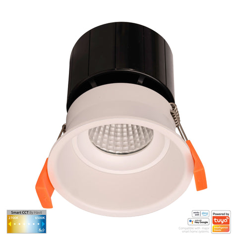 White Deep Fixed WIFI Downlight 76mm Cutout - HV5513CCT-WHT