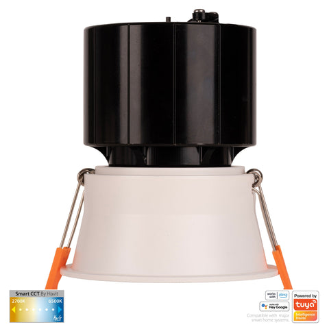 White Deep Fixed WIFI Downlight 76mm Cutout - HV5513CCT-WHT