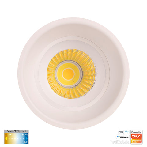 White Deep Fixed WIFI Downlight 76mm Cutout - HV5513CCT-WHT