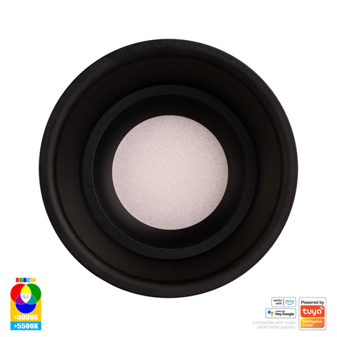 Black Deep Fixed WIFI Downlight 76mm Cutout - HV5513RGBCW-BLK