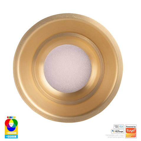 Prime Brass Coloured Fixed Deep RGBCW WIFI LED Downlight - HV5513RGBCW-BR