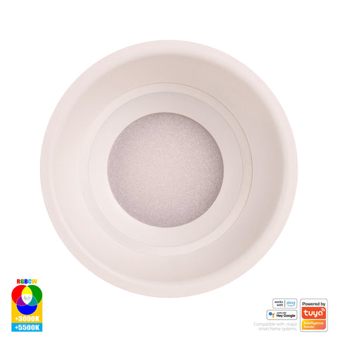 White Deep Fixed WIFI Downlight 76mm Cutout - HV5513RGBCW-WHT