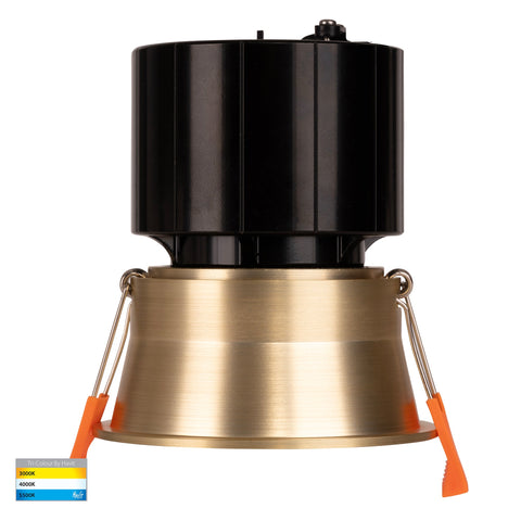 Prime Brass Coloured Fixed Deep LED Downlight - HV5513T-BR