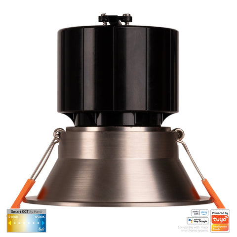 Prime Nickel Coloured Fixed Deep CCT WIFI LED Downlight - HV5514CCT-NK