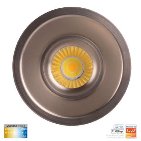 Prime Nickel Coloured Fixed Deep CCT WIFI LED Downlight - HV5514CCT-NK