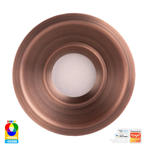 Prime Antique Brass Fixed Deep RGBCW WIFI LED Downlight - HV5514RGBCW-AB