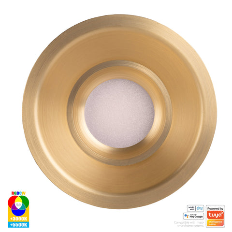 Prime Brass Coloured Fixed Deep RGBCW WIFI LED Downlight - HV5514RGBCW-BR