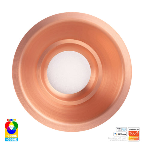 Prime Copper Coloured Fixed Deep RGBCW WIFI LED Downlight - HV5514RGBCW-CP