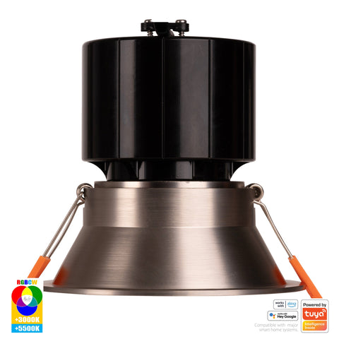 Prime Nickel Coloured Fixed Deep RGBCW WIFI LED Downlight - HV5514RGBCW-NK